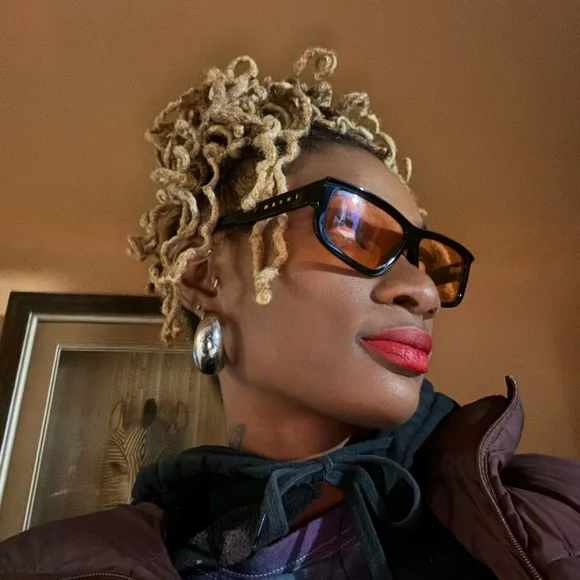 **COPY** Black & Red Marni shades with case.
